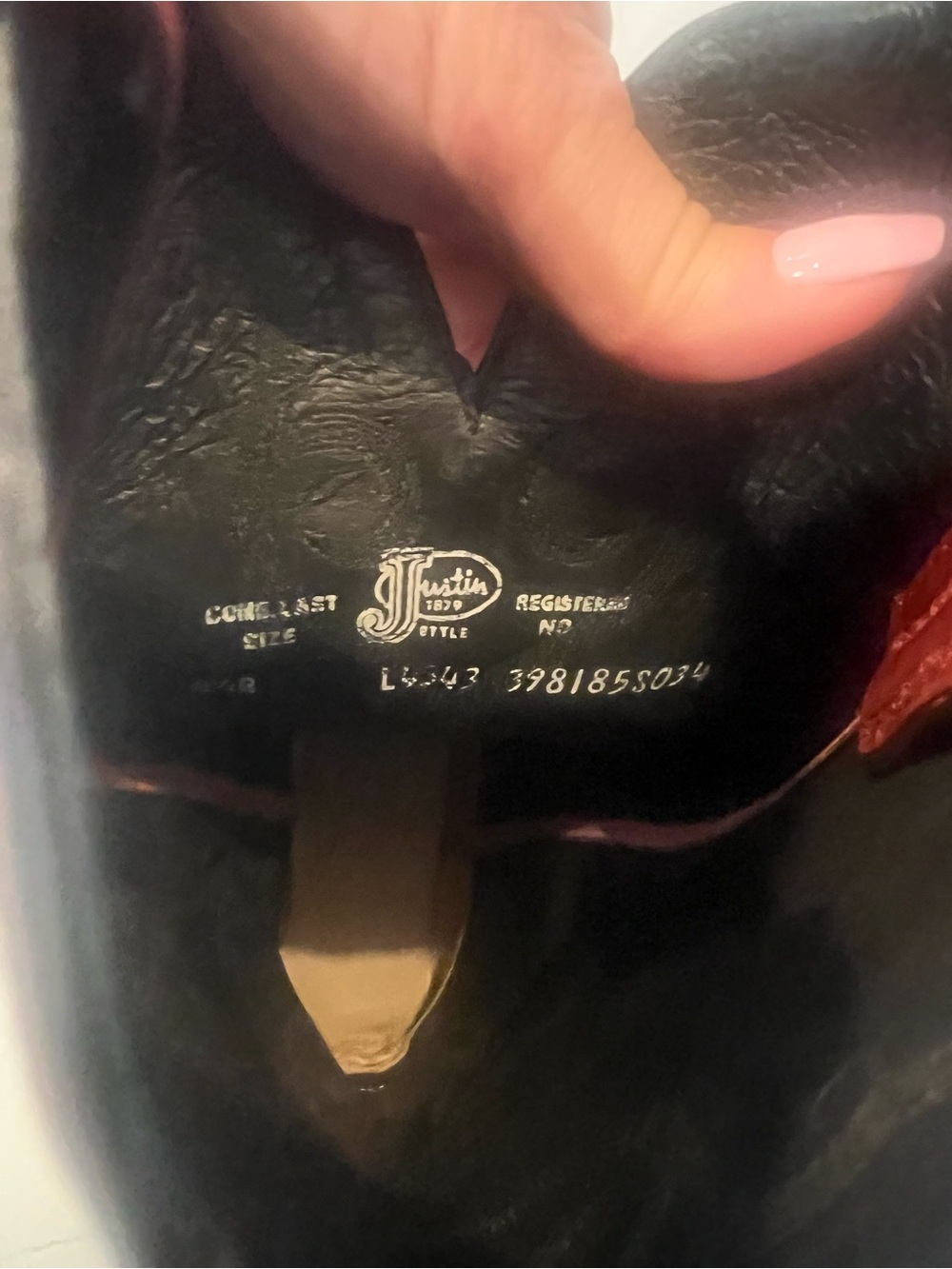 Justin Boots Women's Red Leather Cowboy Boot—8.5 - Picture 3 of 7
